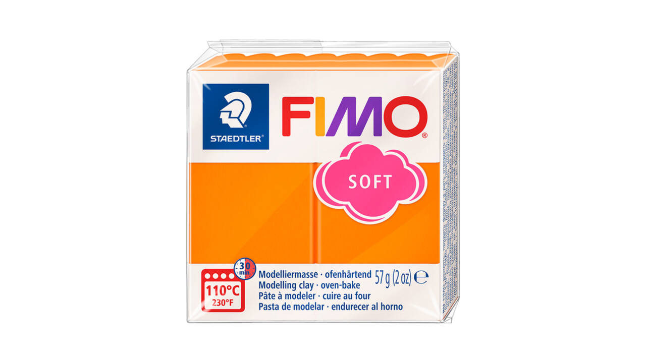 Boetseerklei Fimo soft 57 gram mandarijn
