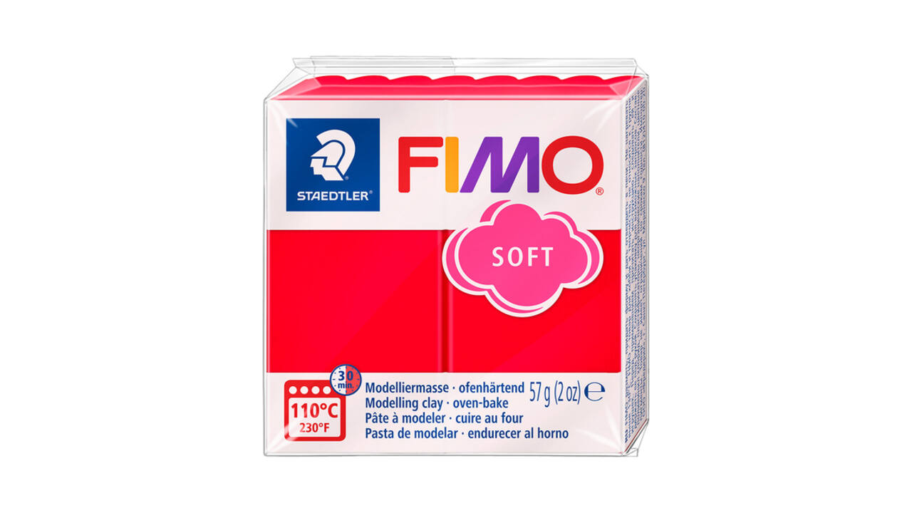 Boetseerklei Fimo soft 57 gram Indisch rood