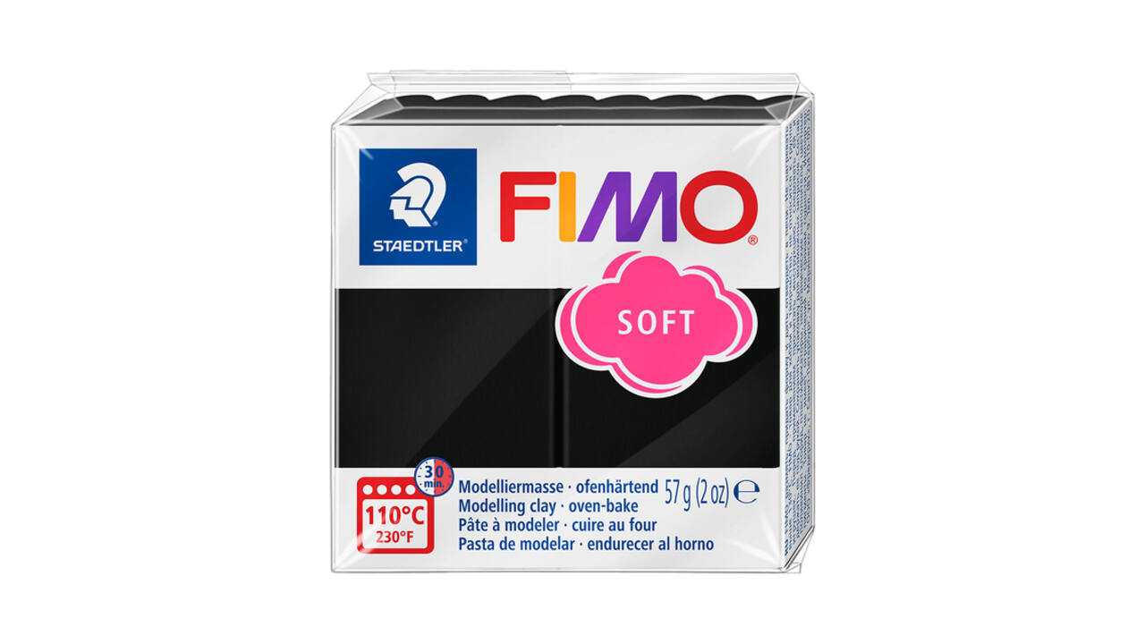 Boetseerklei Fimo soft 57 gram zwart