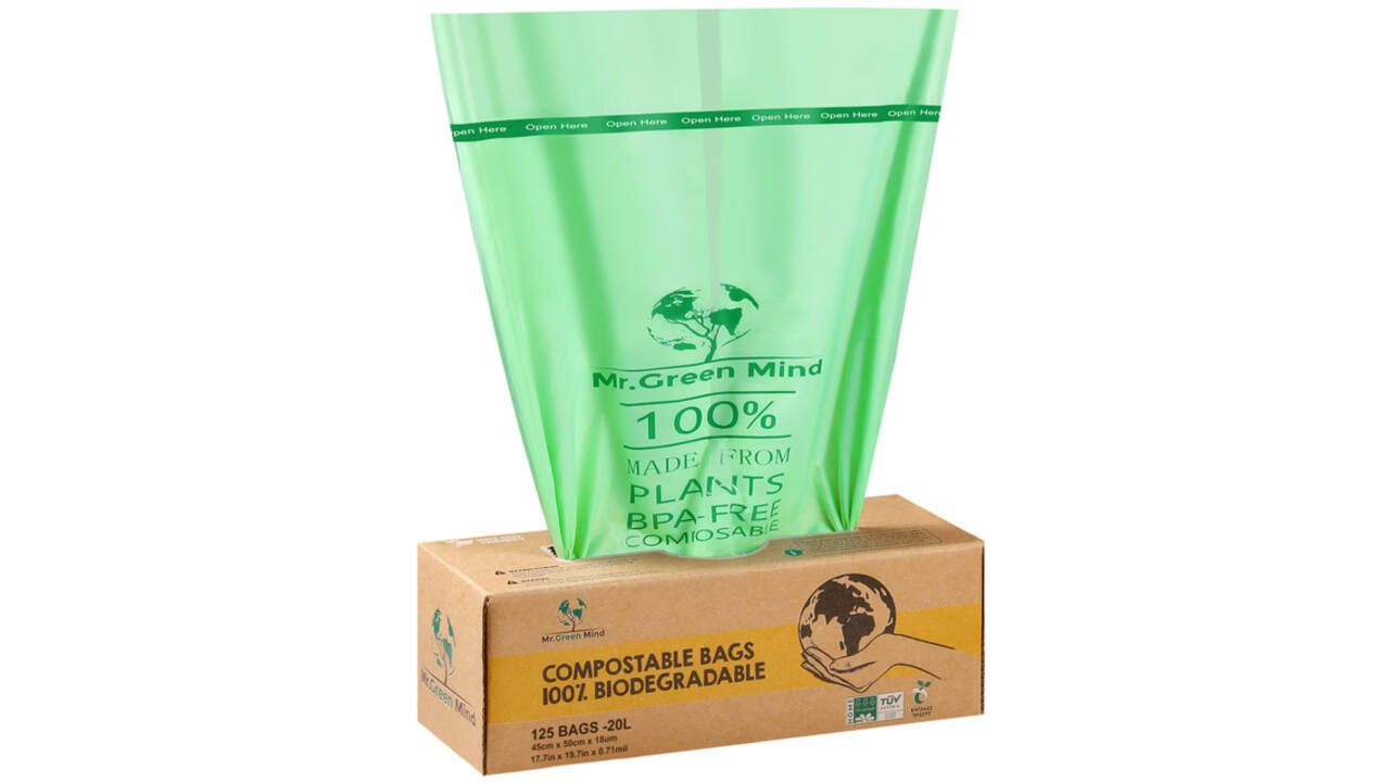 Afvalzak bio Mr.Green Mind 45x50cm 20 liter dispenser 125 stuks