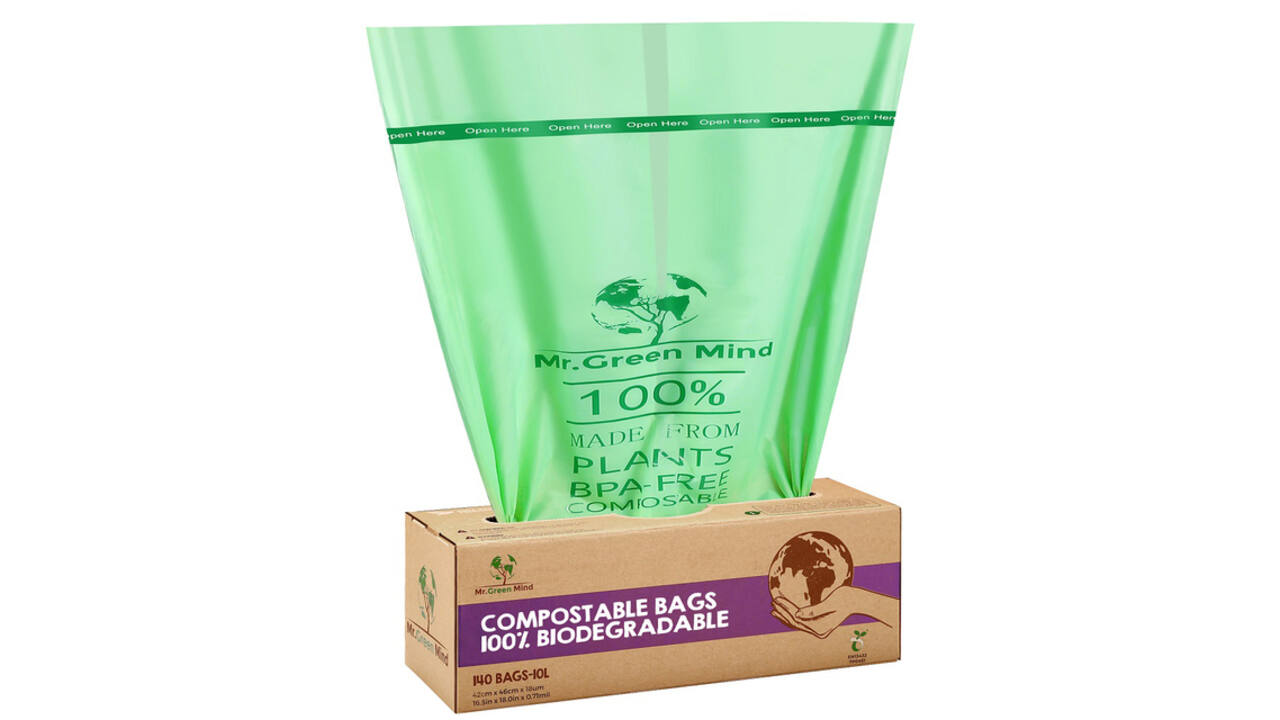 Afvalzak bio Mr.Green Mind 43x46cm 10 liter dispenser 140 stuks