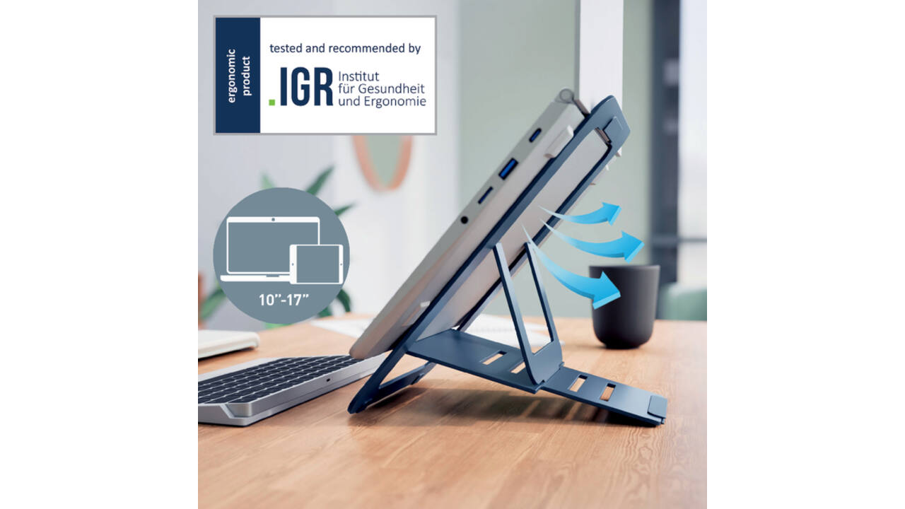 Laptopstandaard Leitz Ergo Aluminium plat verstelbaar