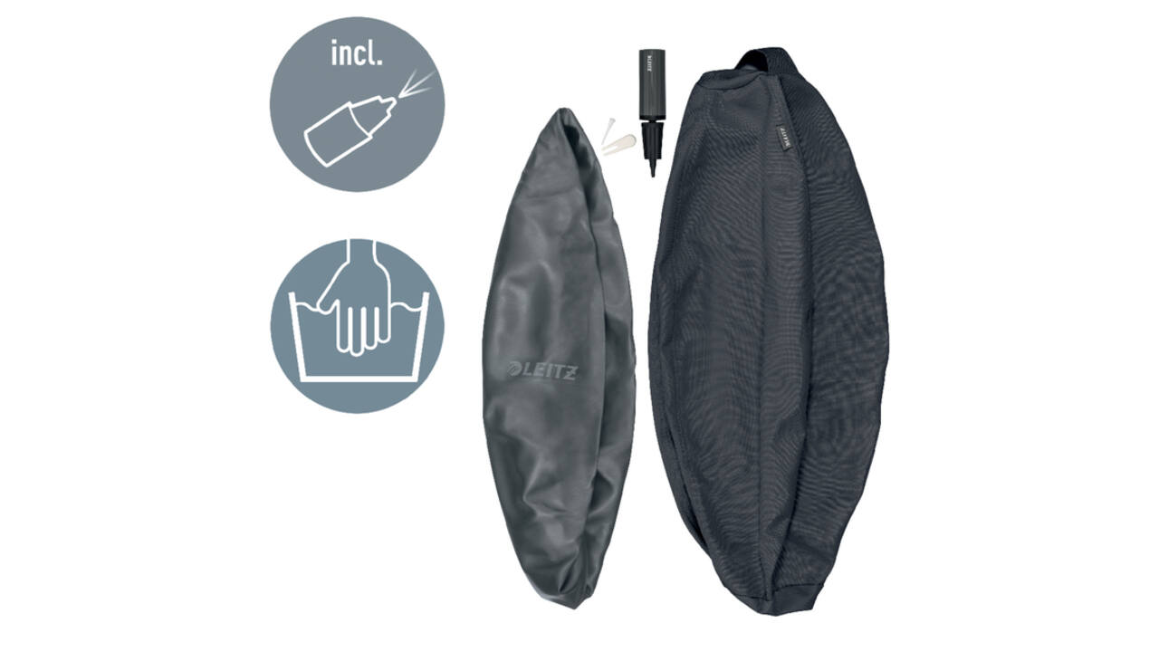Actieve zitbal Leitz Ergo 75cm anti-rol donkergrijs