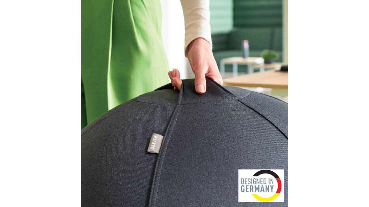 Actieve zitbal Leitz Ergo 75cm anti-rol donkergrijs