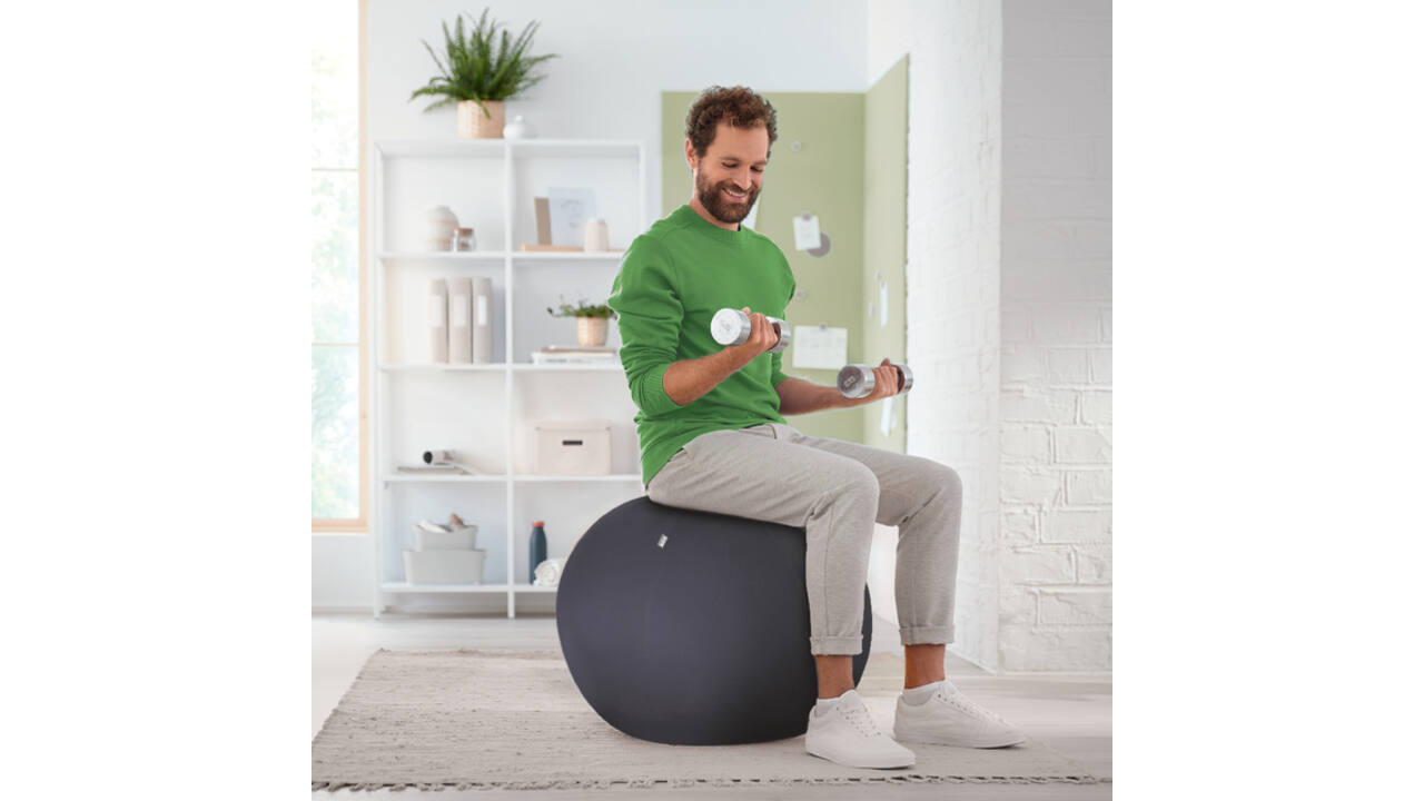 Actieve zitbal Leitz Ergo 75cm anti-rol donkergrijs