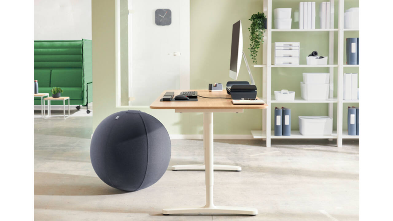 Actieve zitbal Leitz Ergo 75cm anti-rol donkergrijs