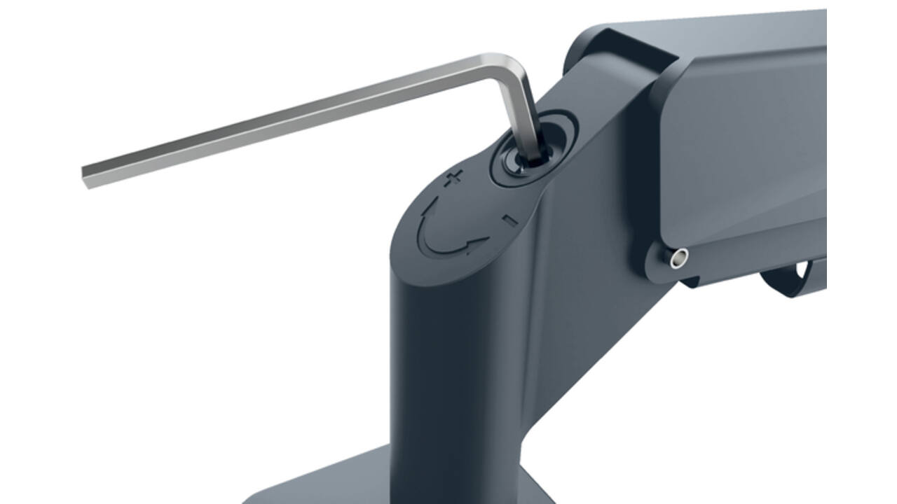 Monitorarm Leitz Ergo ruimtebesparend dubbel donkergrijs