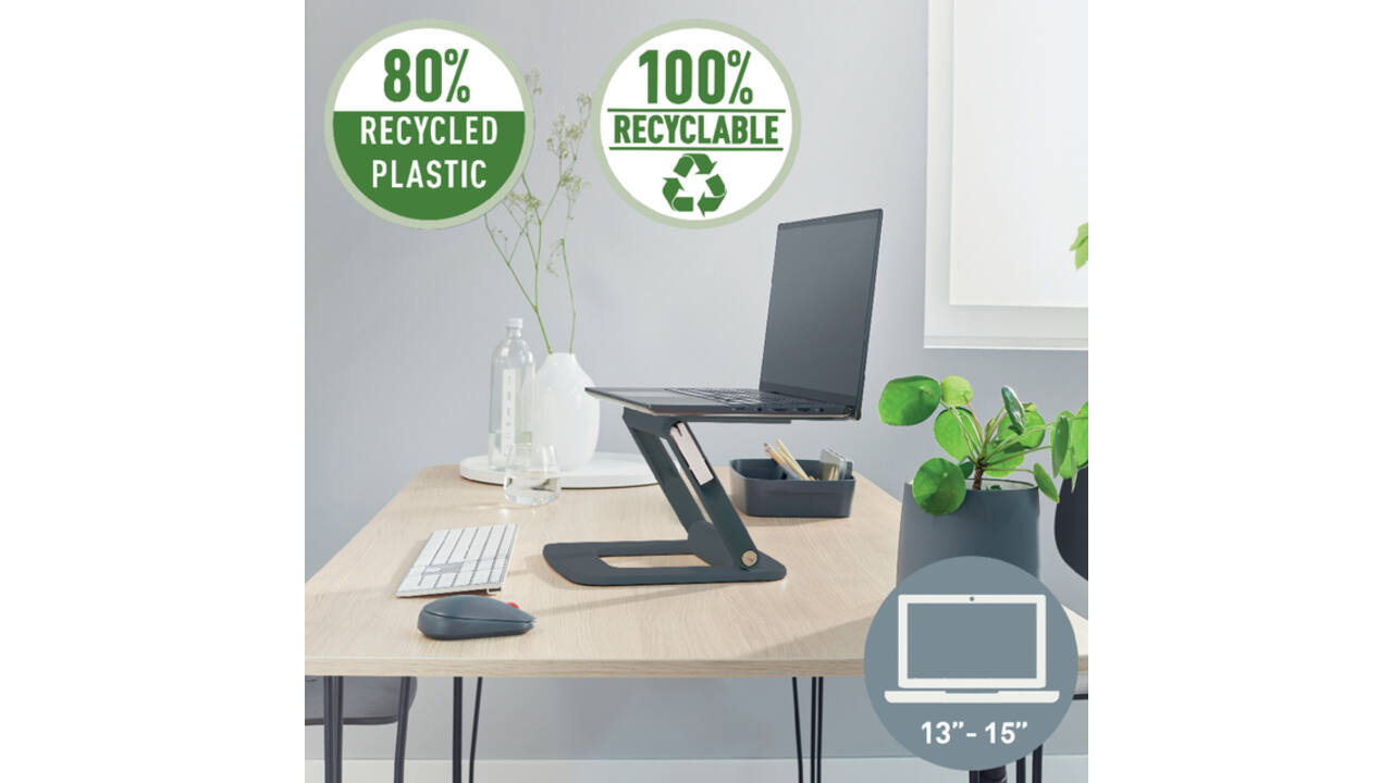 Laptopstandaard Leitz Ergo verstelbare multihoek grijs