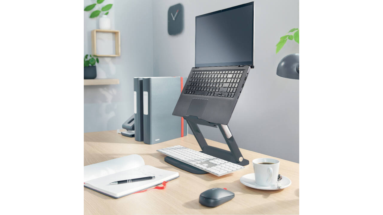 Laptopstandaard Leitz Ergo verstelbare multihoek grijs
