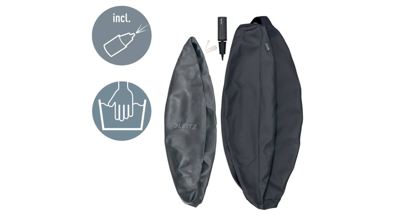 Actieve zitbal Leitz Ergo 75cm anti-rol donkergrijs