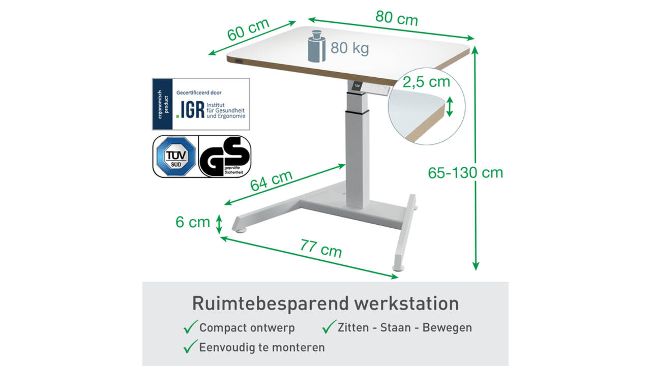 Zit-sta bureau Leitz Ergo elektrisch compact