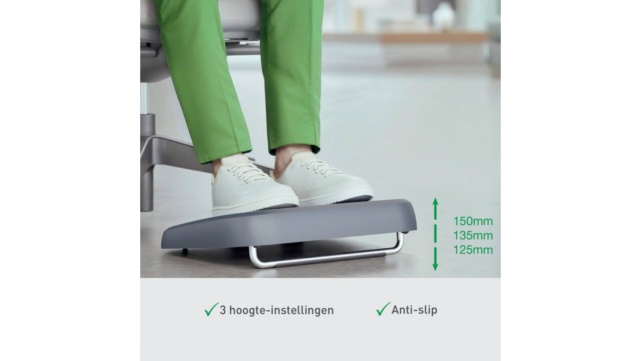 Voetensteun Leitz Ergo verstelbaar gerecycled grijs
