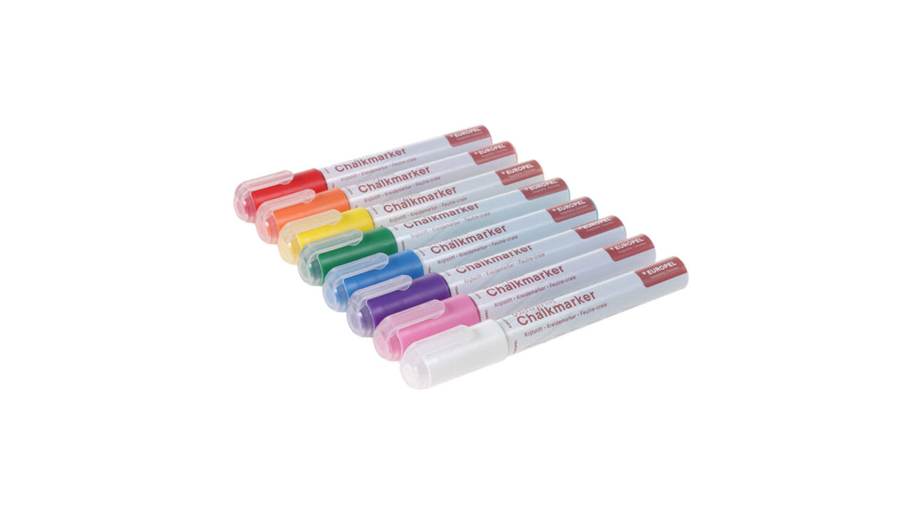 Krijtstift Europel watervast 3-6mm assorti etui 8 stuks