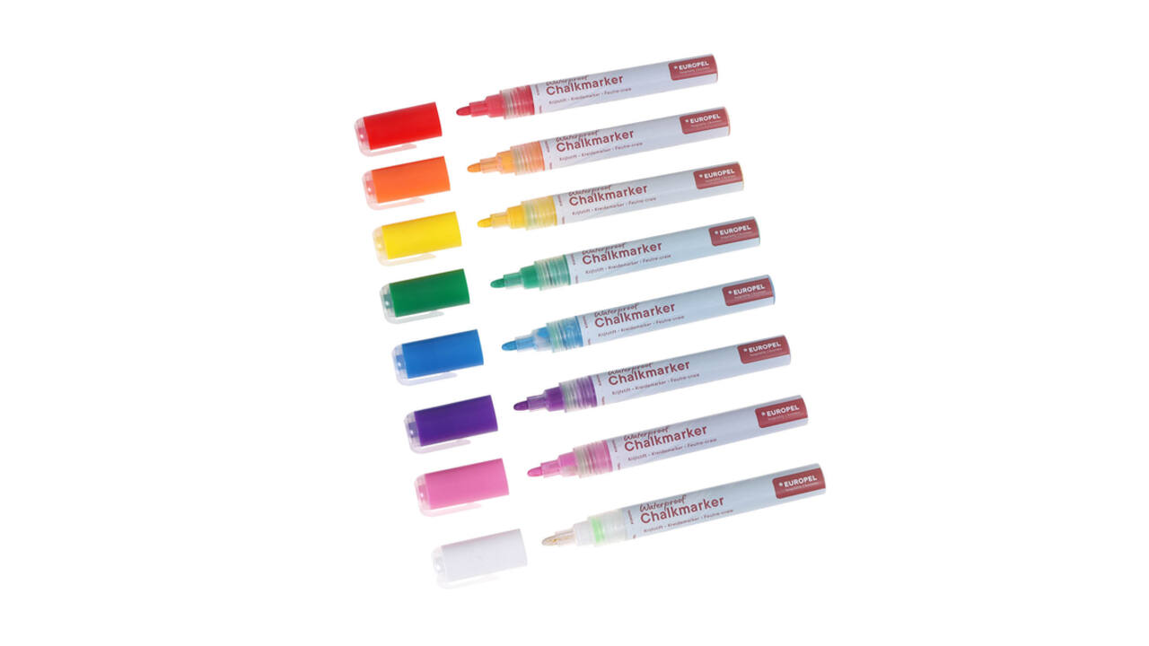 Krijtstift Europel watervast 3-6mm assorti etui 8 stuks