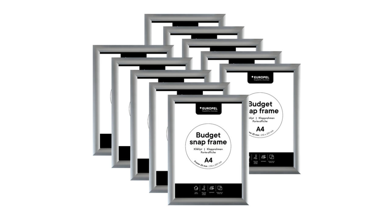 Kliklijst Europel Budget A4 10 stuks zilver