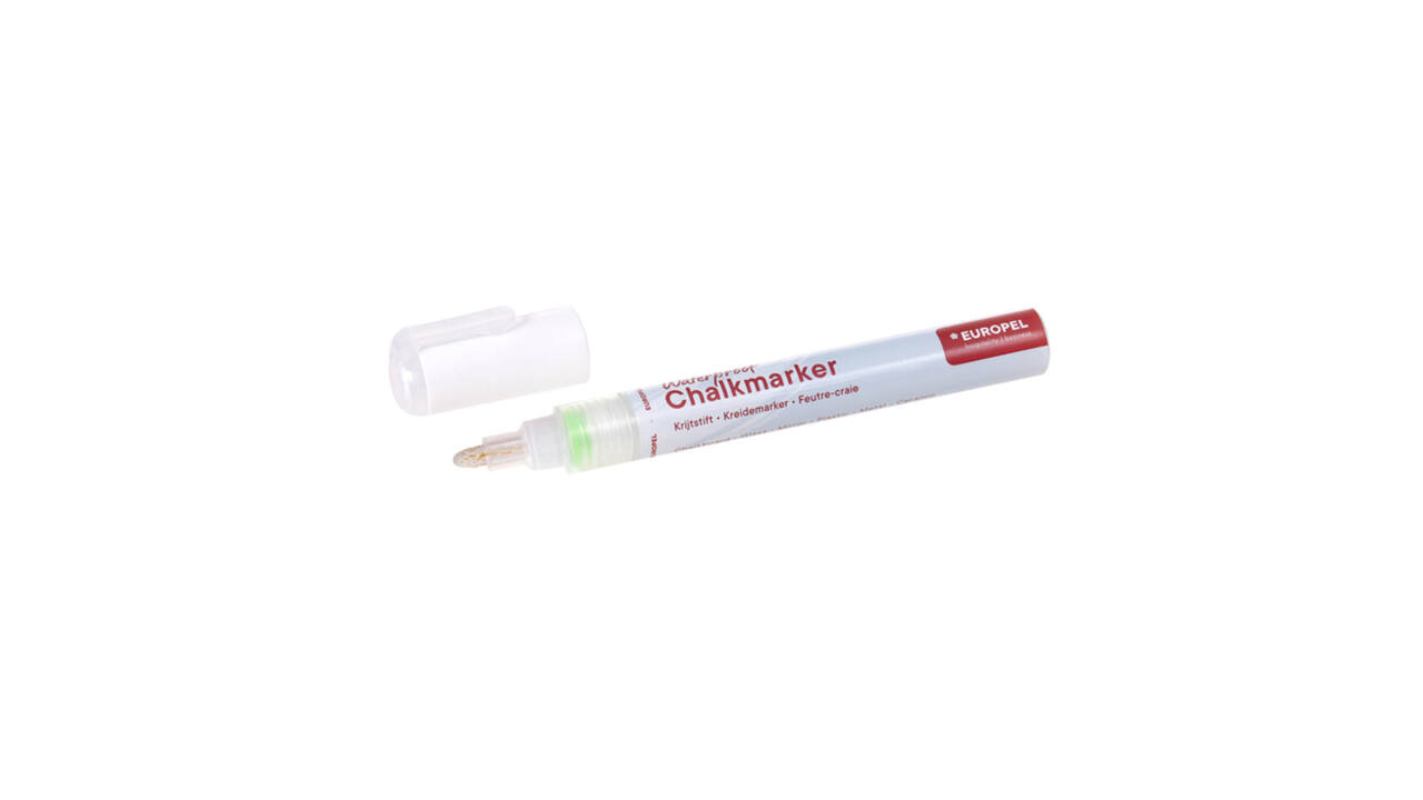 Krijtstift Europel watervast 3-6mm wit blister 1 stuk