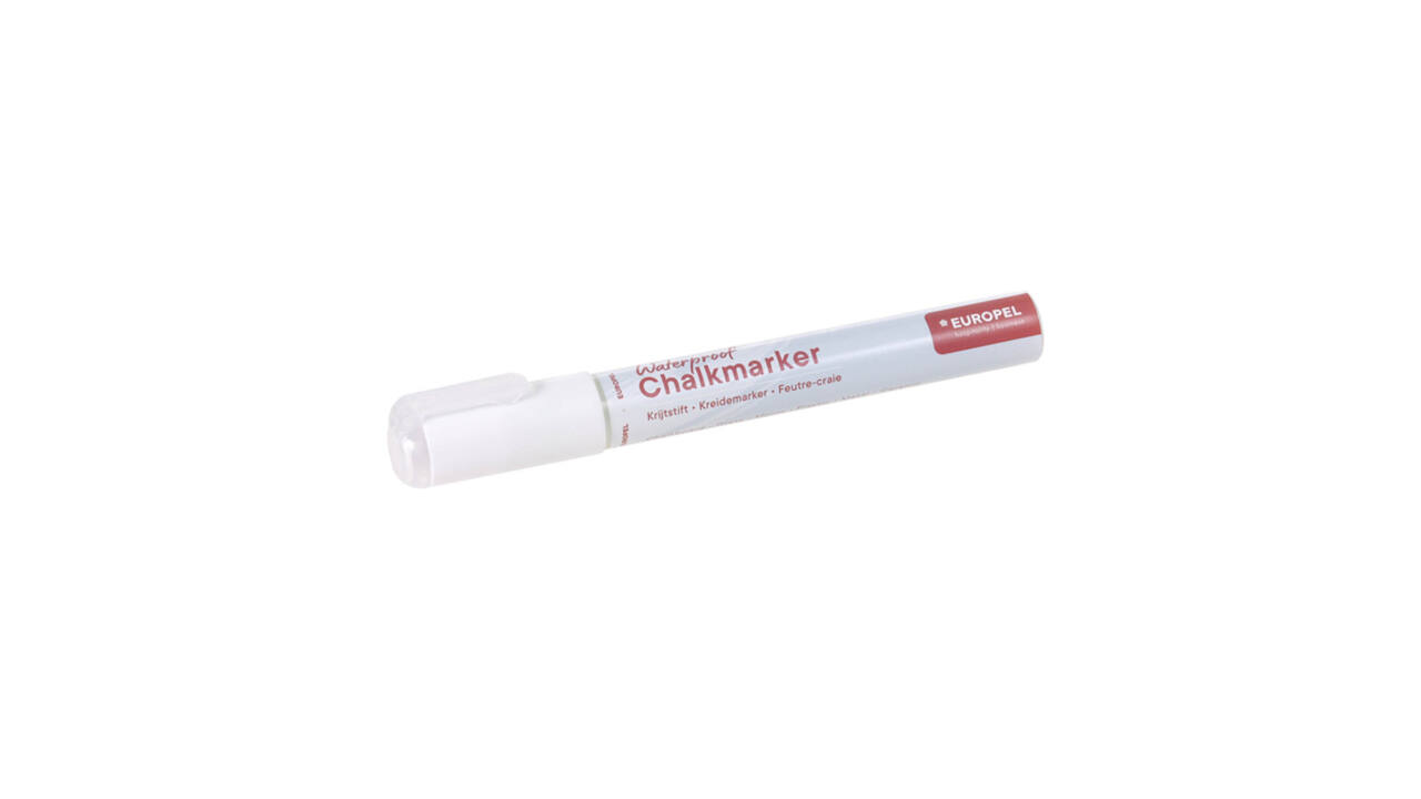 Krijtstift Europel watervast 3-6mm wit blister 1 stuk