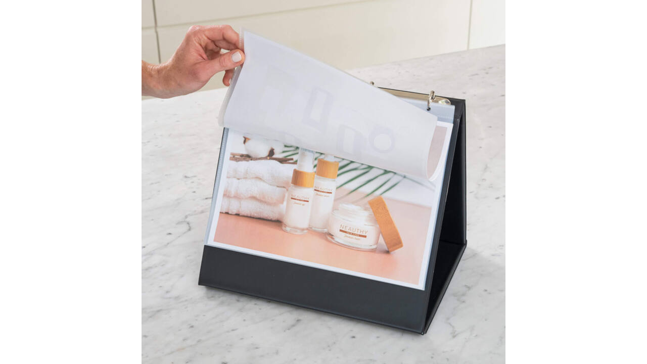 Tafelflipover Rillstab A4 liggend zwart 10 tassen