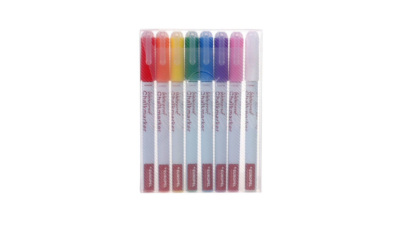 Krijtstift Europel watervast 1-3mm assorti etui 8 stuks