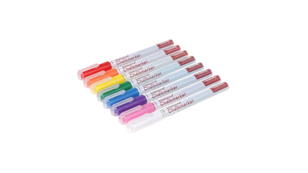 Krijtstift Europel watervast 1-3mm assorti etui 8 stuks