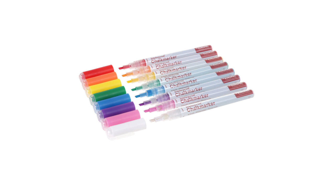 Krijtstift Europel watervast 1-3mm assorti etui 8 stuks