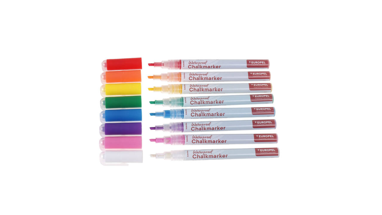 Krijtstift Europel watervast 1-3mm assorti etui 8 stuks