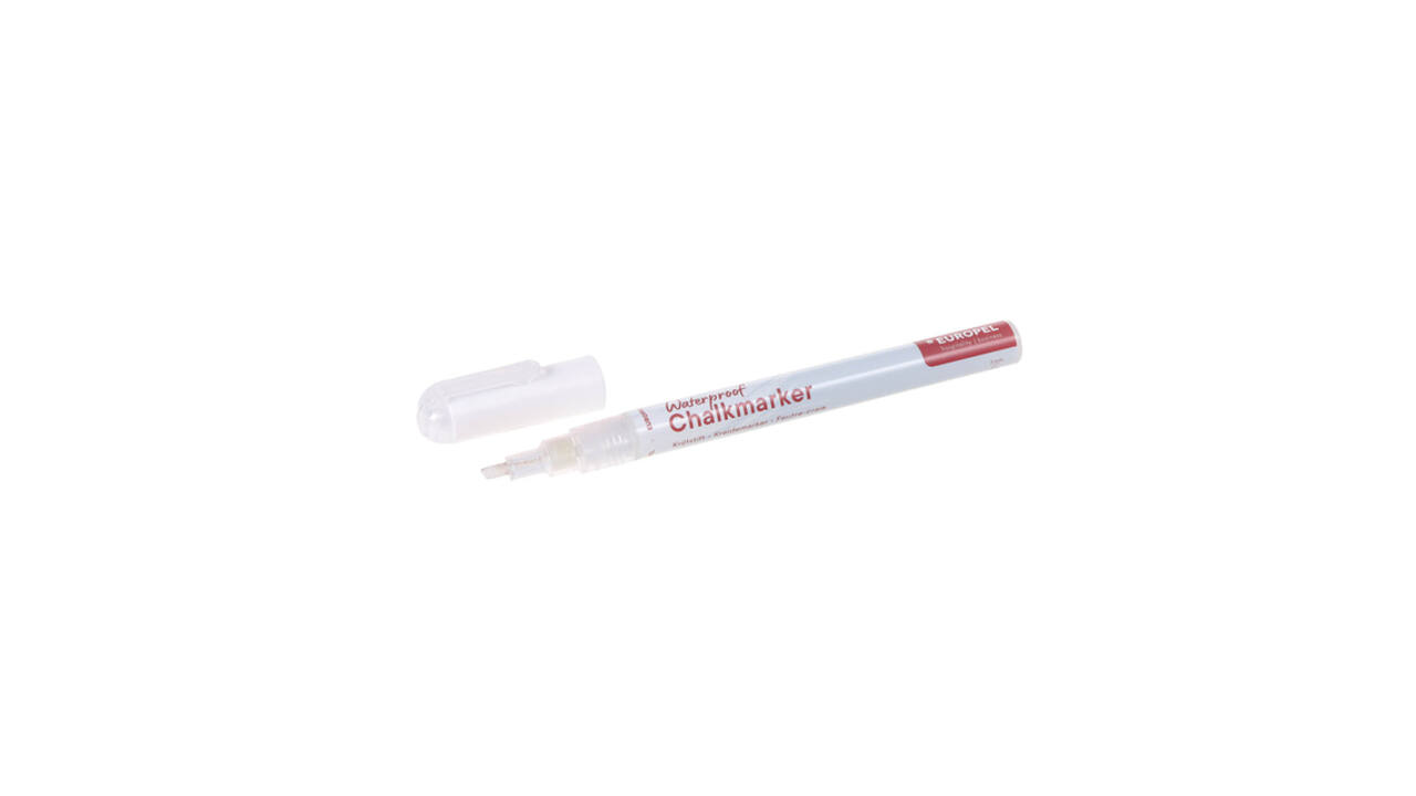 Krijtstift Europel watervast 1-3mm wit blister 1 stuk