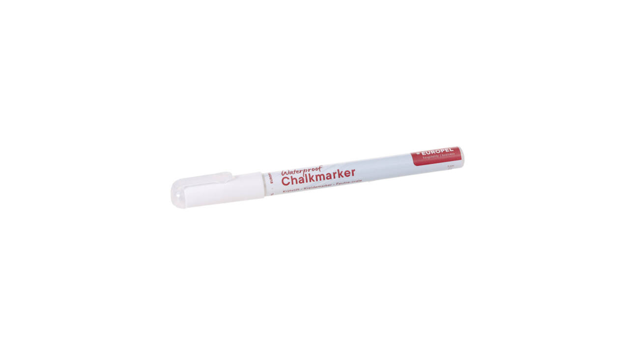 Krijtstift Europel watervast 1-3mm wit blister 1 stuk