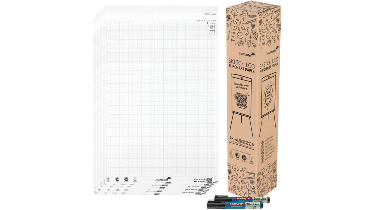 Flipoverpapier Legamaster SKETCH ECO raster 5x 20 vellen