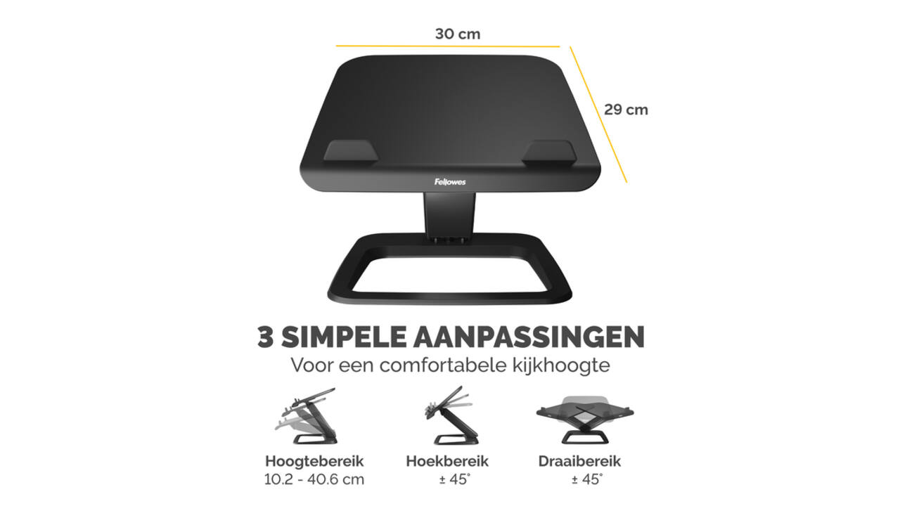 Laptopstandaard Fellowes Hana LT zwart