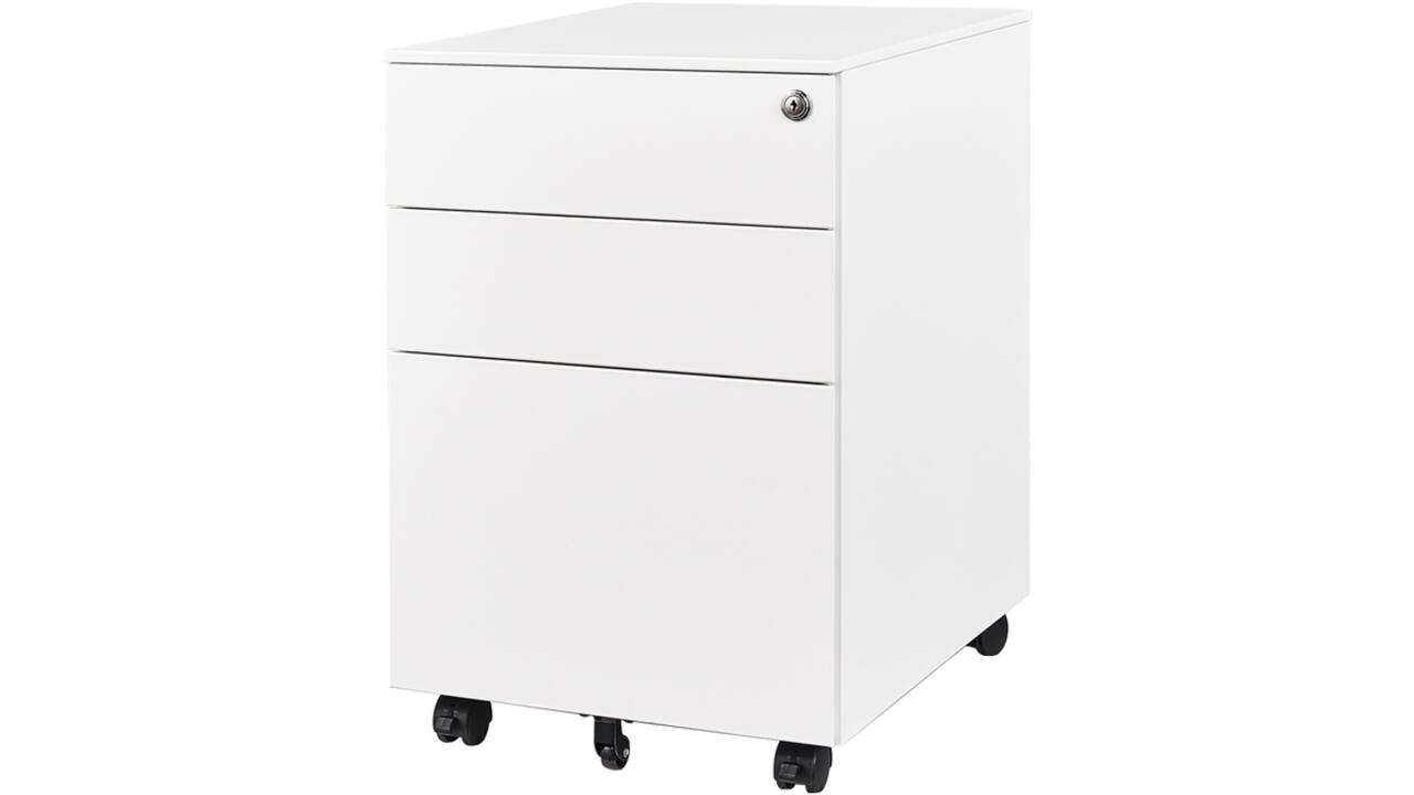 Ladeblok Euroseats 3 lade (2+1) 50x39x60cm op wieltjes wit