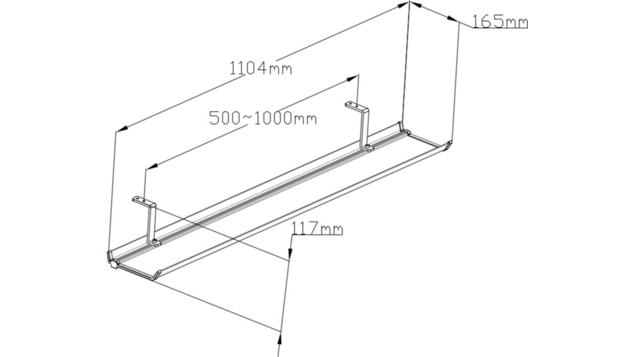Kabelgoot Euroseats universeel 110cm wit