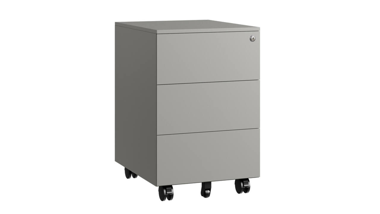 Ladeblok Euroseats 3 gelijke lade 50x39x60cm op wieltjes grijs