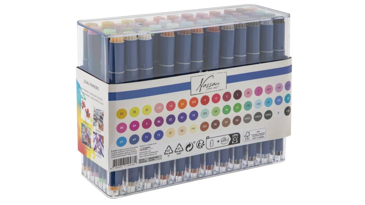 Alcoholmarkers Nassau Arts duopunt set à 48 kleuren