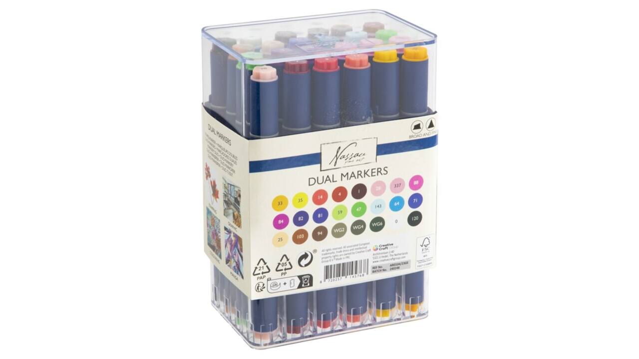 Alcoholmarkers Nassau Arts duopunt set à 24 kleuren