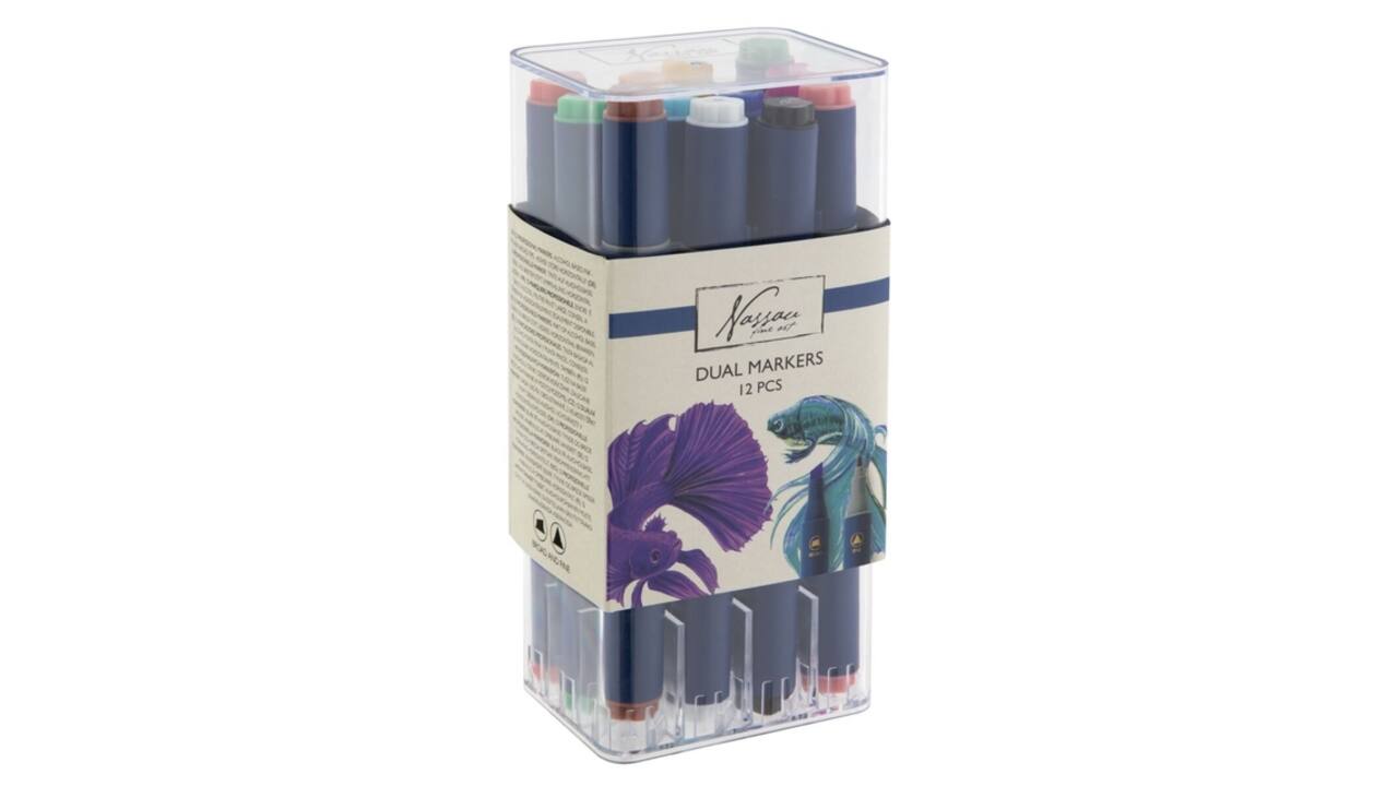 Alcoholmarkers Nassau Arts duopunt set à 12 kleuren