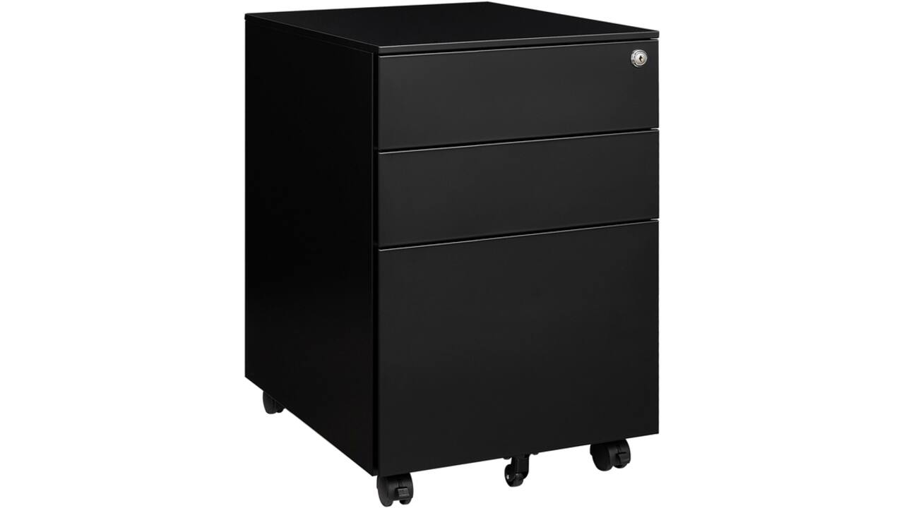 Ladeblok Euroseats 3 lade (2+1) 50x39x60cm op wieltjes zwart