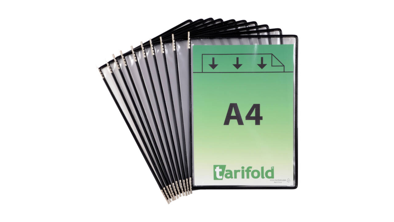 Zichtpaneel Tarifold A4 verticaal zwart 10 stuks