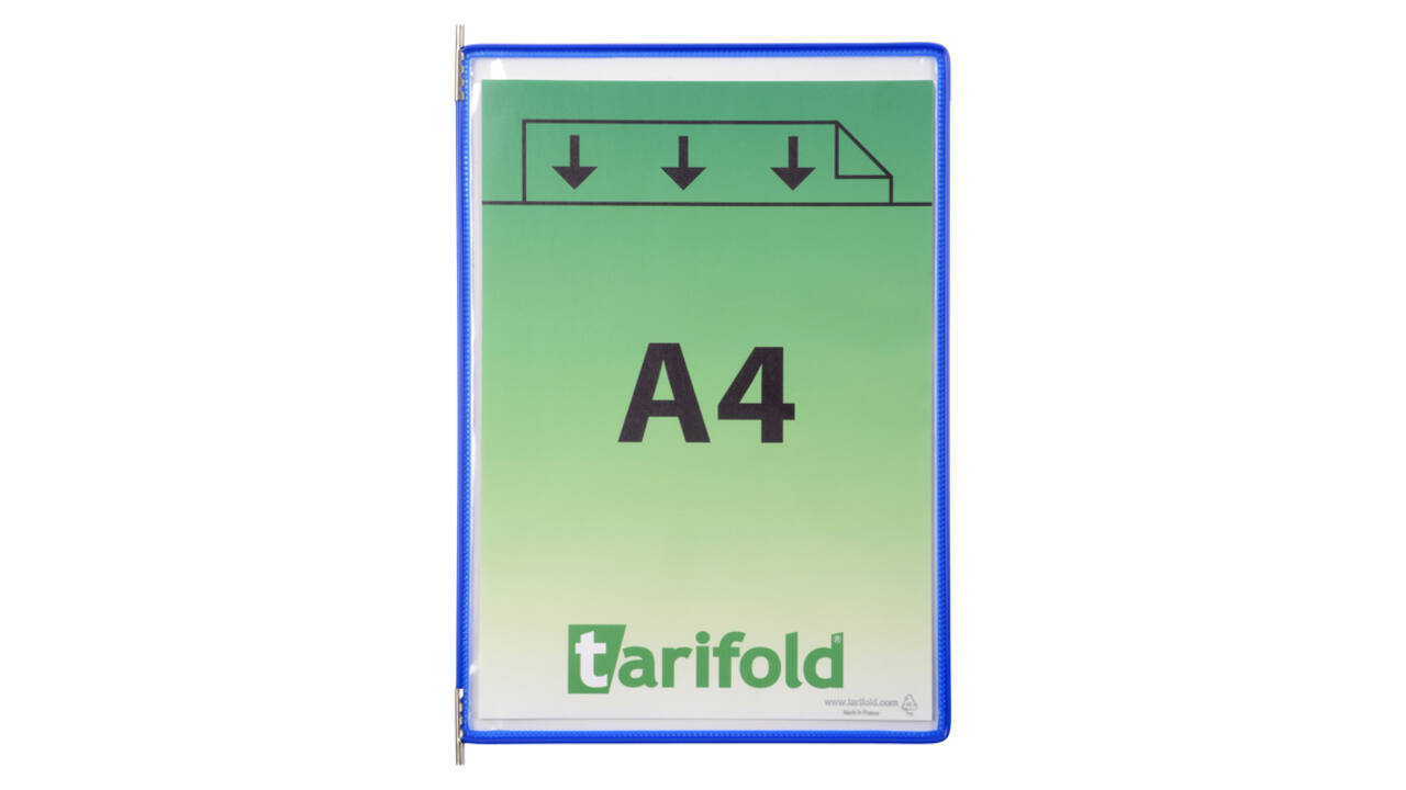 Zichtpaneel Tarifold A4 verticaal blauw 10 stuks