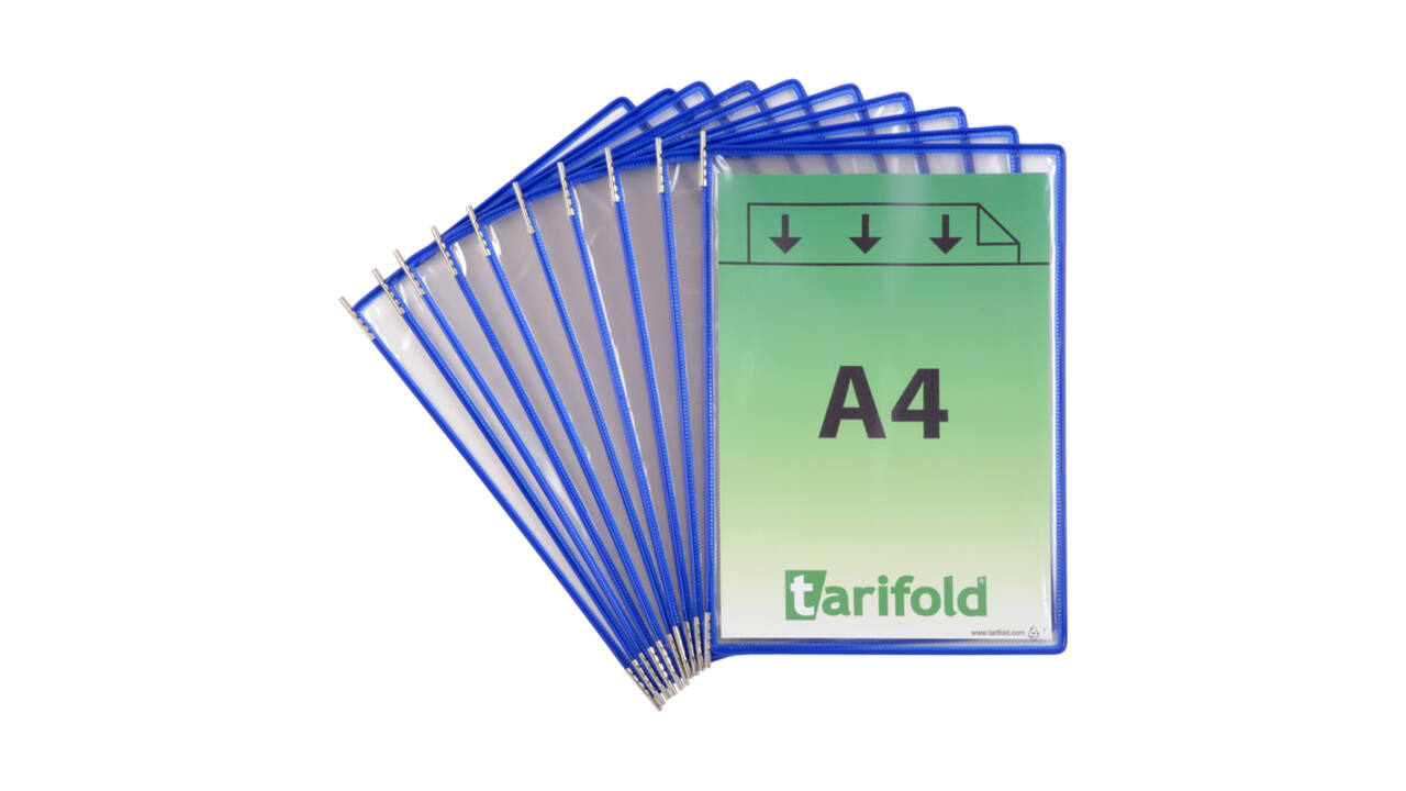 Zichtpaneel Tarifold A4 verticaal blauw 10 stuks