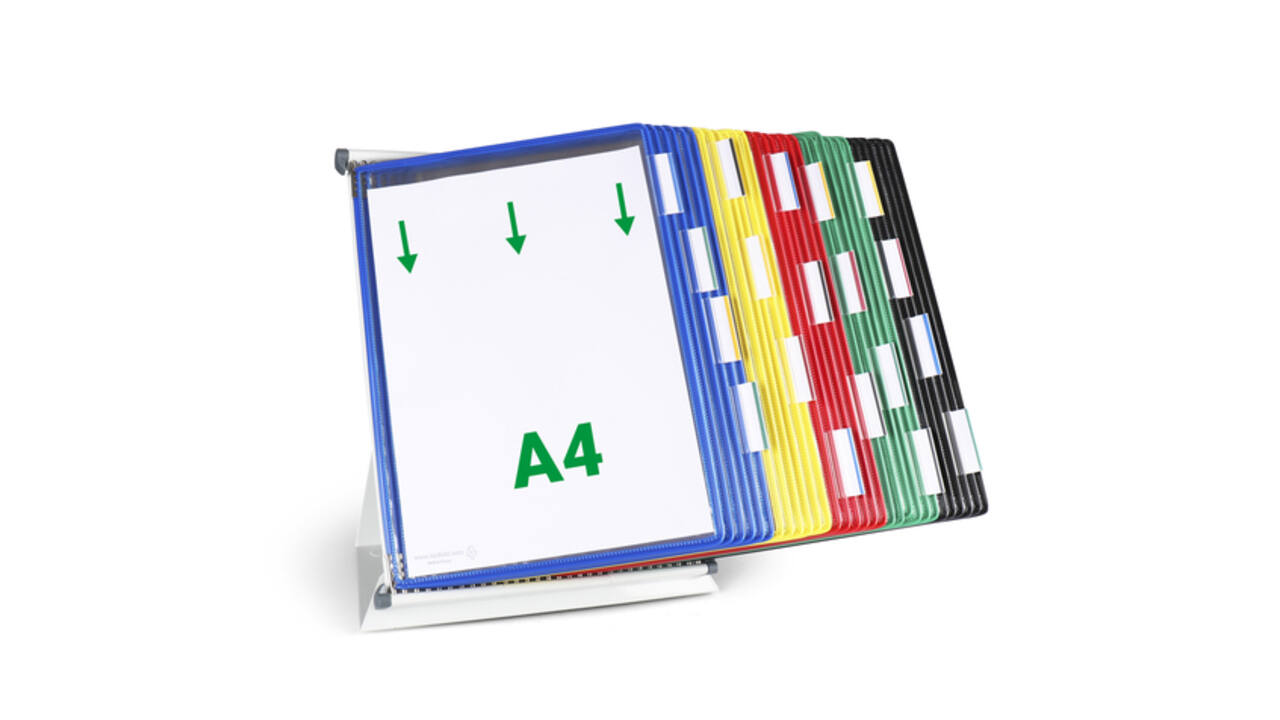 Zichtpanelensysteem bureau Tarifold metaal A4 met 30-tassen assorti