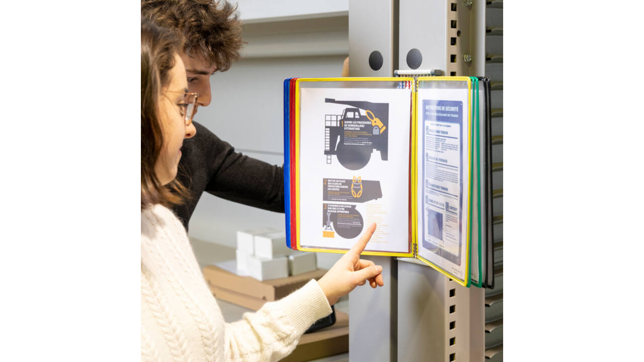 Zichtpanelensysteem wand Tarifold metaal A4 met 10-tassen assorti