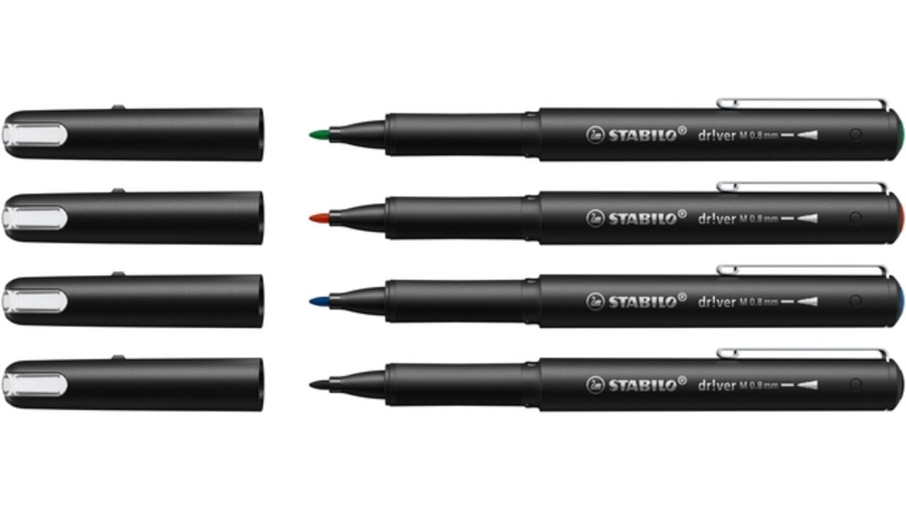 Fineliner STABILO dr!ver medium assorti 4 stuks