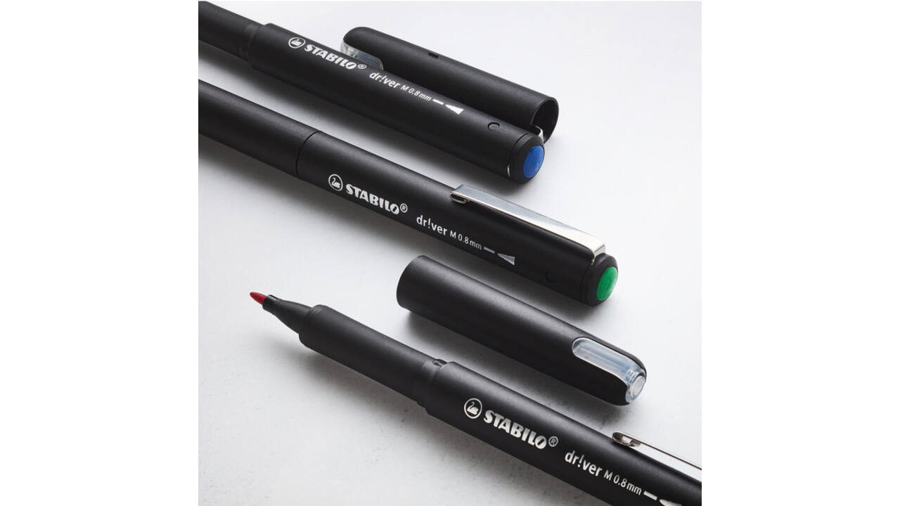 Fineliner STABILO dr!ver medium zwart