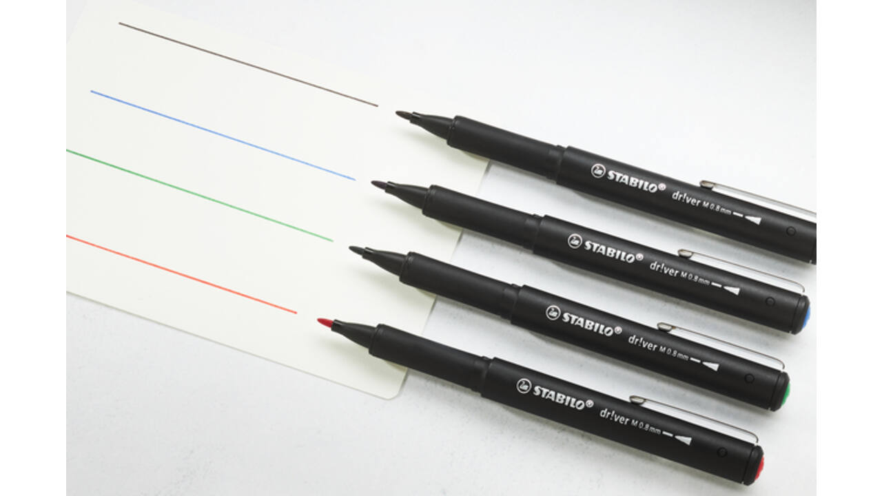 Fineliner STABILO dr!ver medium zwart