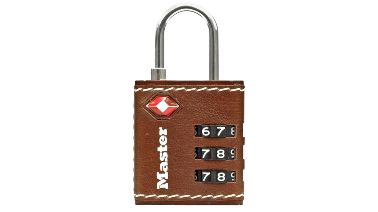 Hangslot Masterlock 3-cijfer combinatie TSA 30mm bruin leer