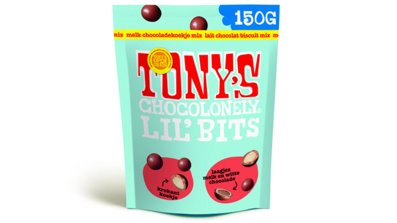 Chocolade Tony's Chocolonely Lil' Bits melk koekje mix 150 gram