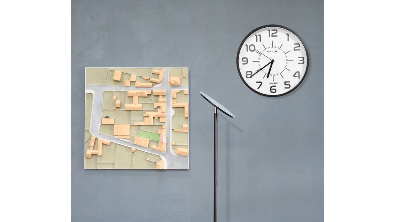 Wandklok Unilux Pop  Ø 30.5cm kunststof zwart