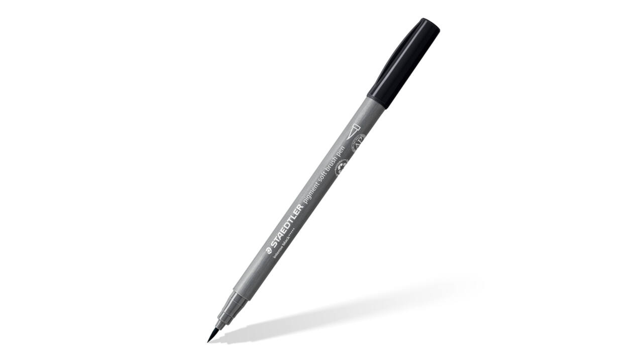 Brushpen Staedtler pigment pen etui à 6 grijze kleuren
