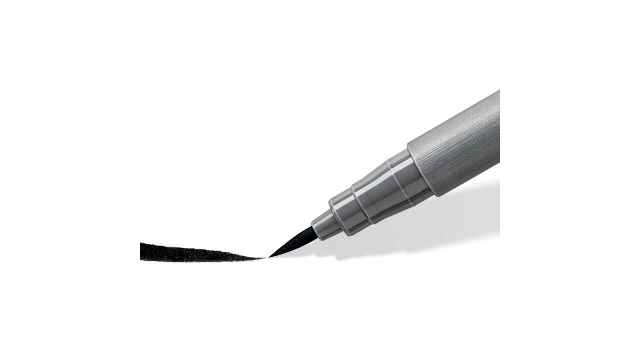 Brushpen Staedtler pigment pen etui à 6 grijze kleuren
